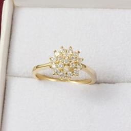 14K Yellow Gold 1.5 Carats Diamond Ring For Women Luxury Engagement Bizuteria Anillos Gemstone 14K Gold And Diamond Wedding Ring