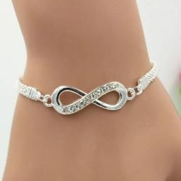 New Fashion Infinite Bracelet Natural Gem White Sapphire Diamond Bracelet Jewelry Women's Cute Giftjewelry For Women