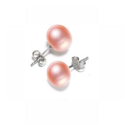 Natural Freshwater Pearl Stud Earrings Real 925 Sterling Silver Earring For Women Jewelry Fashion Gift