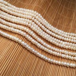 100PercentNatural Freshwater Pearl Bead White Flat Shape Spacer Punch Loose Beads For Jewelry Making DIY Necklace Bracelet Accessories