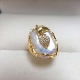 ZHBORUINI 2022 Baroque Pearl Ring 100Percent Real Natural Freshwater Pearl 18K Gold Plating Women Jewelry Individual Ring Wholesale
