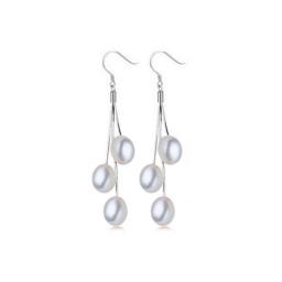 ZHBORUINI 2021 Pearl Earrings Natural Freshwater Pearl Tassels Pearl Jewelry Drop Earrings 925 Sterling Silver Jewelry For Woman