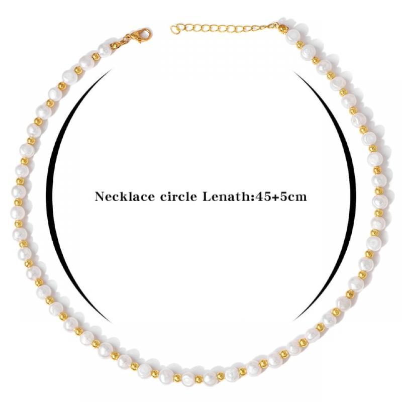 Natural Pearl Necklaces White Freshwater Genuine Natural Pearls Beaded Chockers Elegant Collar Wedding Chain Jewelry Women Gift