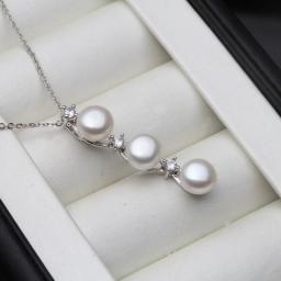 2021 Fashion Freshwater Natural Black Pearl Pendant Women,Wedding White 925 Sterling Silver Necklace Fine Jewelry
