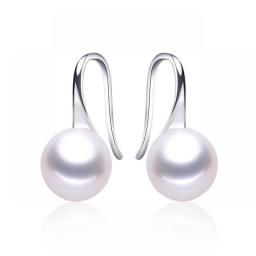 2021 New Hot Selling Stud Earrings For Women White Black Real Natural Pearl Jewelry 925sterling Silver Accessories Gift With Box