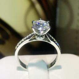 Real 1 Carat Diamond Ring For Women Fine 925 Jewelry Anillos De Wedding Bizuteria Solid S925 Sterling Silver Ring Box Gemstone