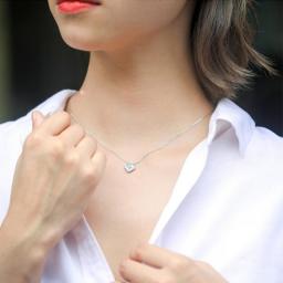 100Percent 925 Sterling Silver Diamond Necklace Pendant For Women Fine Anillos De Geometric Diamond Gemstone Pendants Females
