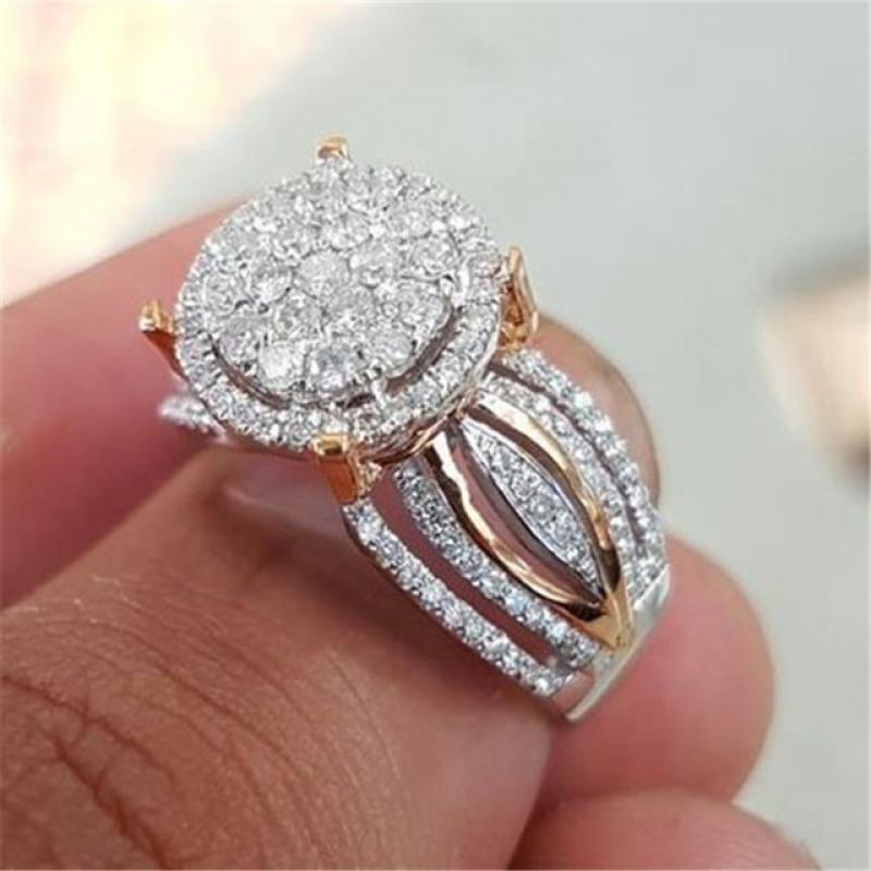 DIWENFU S925 Sterling Sliver 2 Carat Diamond Ring Bizuteria Femme Gemstone Silver 925 Jewelry Anillos Mujer Diamond Rings Anel
