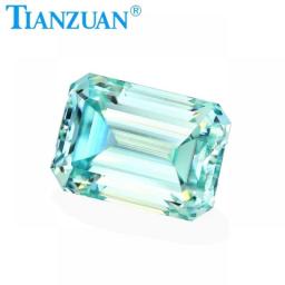 Blue Color Rectangle Shape Moissanite Emerald Cut Loose Gems Stone For Jewelry Making