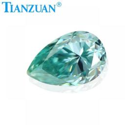Blue Color Pear Shape Moissanite Diamond Cut Loose Gems Stone For Jewelry Making