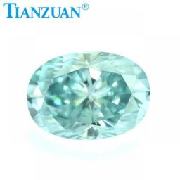 Blue Color Oval Shape Moissanite Diamond Cut Loose Gems Stone For Jewelry Making