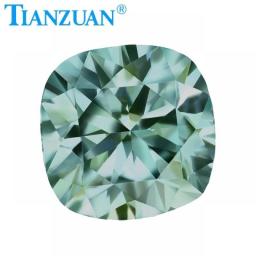 Blue Color Cushion Shape Moissanite Diamond Cut Loose Gems Stone For Jewelry Making
