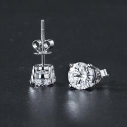 925 Sterling Silver White Diamond Gemstone Earring For Women Silver 925 Jewelry Aretes De Silver 925 Jewelry Stud Earring Female