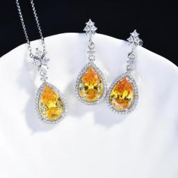 DIWENFU 100Percent 925 Sterling Silver Earring And Pendant For Women Fashion Sapphire Bizuteria Gemstone Necklace/Earrings Orecchini