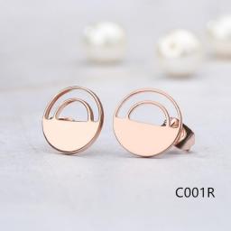 Round Hollow Design Earring Studs Elegant Fashion Women Jewelry Girl Gifts Nice C001