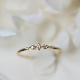 Retro 14k Gold Diamond Ring For Women Bizuteria Tail Engagement Banquet Anillos Rings Woman 14K Gold Bizuterias Gemstone Rings