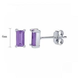 925 Sterling Silver Needle Silver Purple Crystal Pendant Hoop Earrings For Women Multi Style Exquisite Piercing Earrings Jewelry