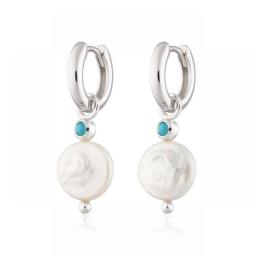 ROXI 925 Sterling Silver Pearls Earrings For Women Wedding Fine Jewelry Piercing Earrings Hoops Bohemia Pendientes Plata Earings