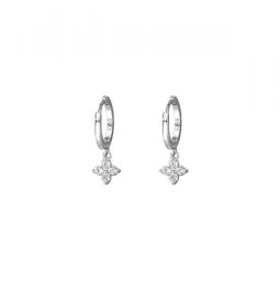 925 Sterling Silver Floral Sweet Earrings Temperament Simple Inlaid Zircon For Women Wedding Jewelry Accessories