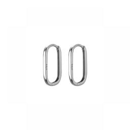 WANTME 925 Sterling Silver Simple Oval Glossy Huggies Ear Buckle For Women Fashion Bohemian European Piercing Earrings Jewelry