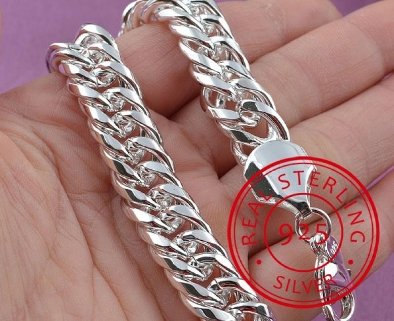 LEKANI Promotion 100% Authentic 925 Sterling Silver Women Chain Bracelet Wholesale Fashion Men's Jewelry Silver Men Bracelet