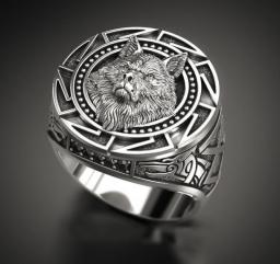925 Sterling Silver Ring Retro Wolf Totem Thai Silver Ring Warrior Wolf Head Men's Ring