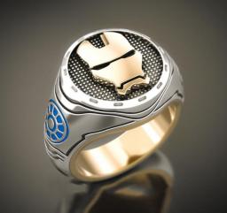 Delicate Iron Man Avatar Men's Ring 925 Silver Ring Power Punk Style Men's Ring Silver Plate Ring  Men Ring