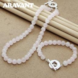 Natural Freshwater Pearl Jewelry Set Pink Pearl Necklace Bracelet For Women Fashion Jewelry