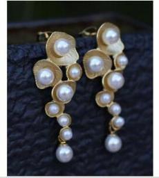 Lovely Earrings's Wedding ROUND SOUTH SEA SHELL PEARL DANGLE EARRING Beautiful Earrings NEW-jewelry Bead Length High-quality