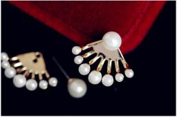 Natural Korean All-match Exquisite Small Pearl After Hanging Cute  White   Earrings Pair) Earring Ohrringe -jewelry