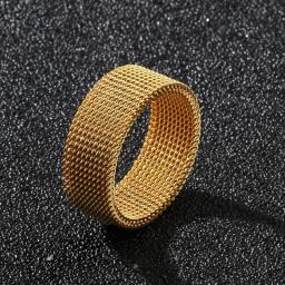 2023 New 8mm Wide Stainless Steel Rings Titanium Couple Rings Deformable Mesh Accessories For Women Men Jewelry Wedding Gift