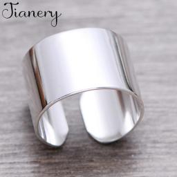 JIANERY Bohemian Vintage Silver Color Big Smooth Rings For Women Open Finger Rings Girls Christmas Gifts