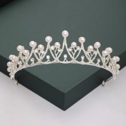 Gold Silver Color Tiaras And Crowns For Wedding Bride Party Crystal Pearls Diadems Rhinestone Head Ornaments Fashion Accessories