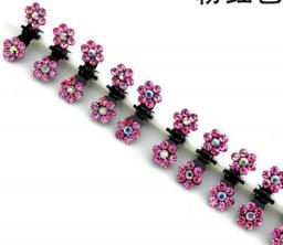 6Pcs Mini Hair Clips No-Slip Clips Rhinestone Hair Clips Metal Clamps Mix Colored Flower Hair Accessories For Women Girls