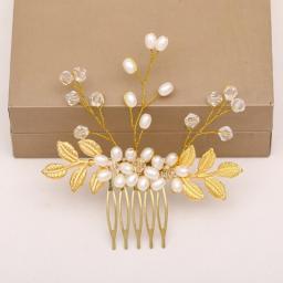 Wedding Hair Accessories Flower Hair Clips For Women Fashion Crystal Bride Headdress Hairpin Faux Pearl Hair Combs Girls Jewelry