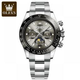 OLEVS Watch For Men Waterproof Mechanical Automatic Watches Chronograph Wristwatch Gold Stainless Steel Date Relogios Masculino