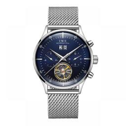 2023 New CARNIVAL Grey Dial Luxury Tourbillon Watch For Men Mechanical Travel Time Wrist Watch Men Leather Waterproof