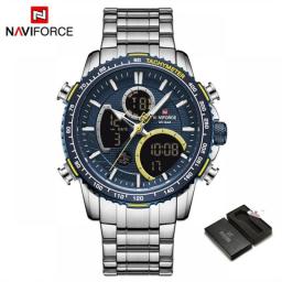NAVIFROCE LCD Display Men Wristwatches Luminous Sport Man Watch Waterproof Military Quartz Male Clock Relogio Masculino 2023