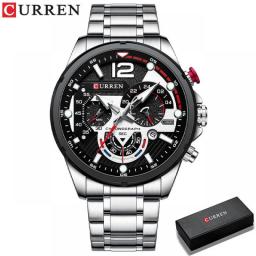 CURREN Casual Business Chronograph Waterproof Stainless Steel Watch Mens New Luxury Fashion Quartz Men Wristwatch  часы мужские