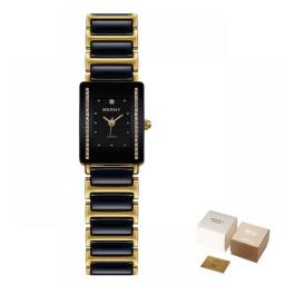 Ceramic Men Quartz Watch SEIKO XV12 Top Brand Luxury Stainless Steel Rectangle Wristwatch Waterproof Calendar Gold Watch For Man