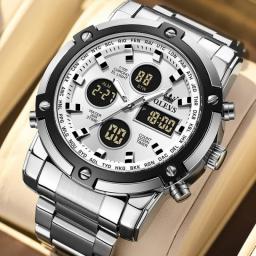 OLEVS Men's Watches Original Multifunctional Wlectronic Watch For Man Waterproof Luminous Alarm Clock Fashion Dress