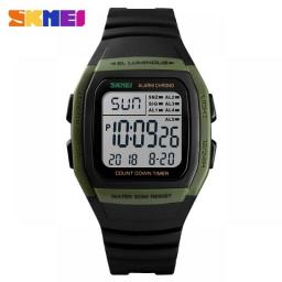 SKMEI 1278 Sport Mens Watches Digital Dual Time LED Countdown Men Wristwatch Casual Outdoor Waterproof Male Clock Montre Homme