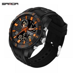 SANDA Men Watch Digital Waterproof Sports Watches Original Calendar Boy Wristwatches Fashion Electronic Wrist Timepiece Clock