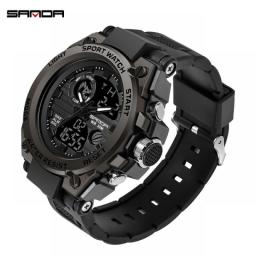 SANDA Sports Men's Watches Luxury Military Quartz Electronic Watches Shockproof Waterproof Digital Wristwatch Relogio Masculino