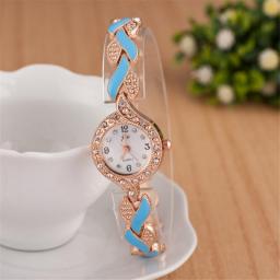 New Fashion Rhinestone Watches Women Luxury Brand Stainless Steel Bracelet Watches Ladies Quartz Dress Wristwatches Reloj Mujer