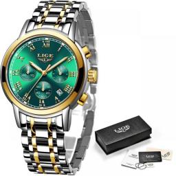 LIGE 2023 New Gold Watch Women Watches Ladies 30M Waterproof Steel Women's Bracelet Watches Female Clock Relogio Feminino+BOX