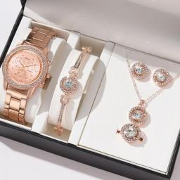 New Rose Gold Luxury Rhinestone Watches Women Crystal Quartz Bracelet Watches Wristwatch Ladies New Wristwatch Clock Relogios