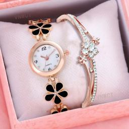 2023 Women Watch Lucky Flower Design Mini Quartz Female Style Flower Fresh Small Daisy Student Bracelet Watch For Women