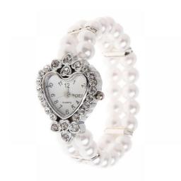 Fashion Women Watch Clock Women Casual Wristwatches Pearl Beaded Bracelet Watches Strap Quartz Wrist Watch Horloges Jewelry Gift