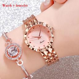 Watches Women Fashion Luxury Stainless Steel Ladies Bracelet Watch Quartz Dress Wristwatch Feminino Reloj Mujer Wrist  For Gift